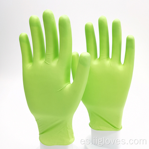 Examen Guantes de nitrilo de seguridad de protección de la mano verde